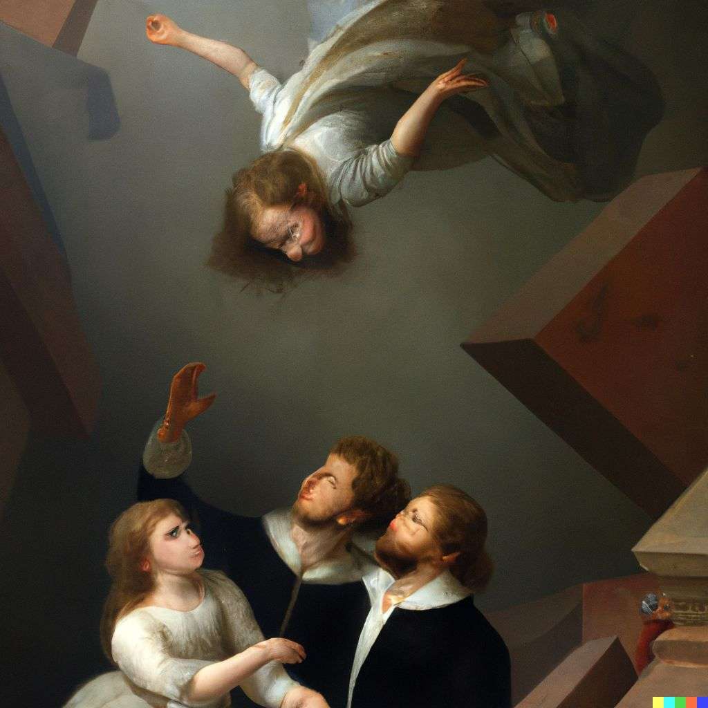 the discovery of gravity, painting by William-Adolphe Bouguereau